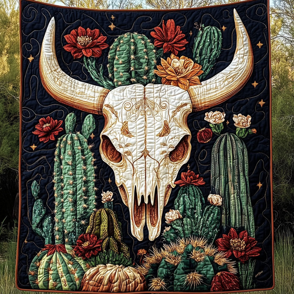 Wildflower Skull Quilted Blanket Best Couch Throw Blanket Awesome Native American Gifts