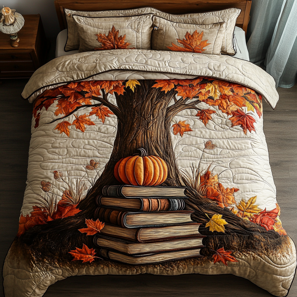 Wildflower Story Quilted Bedding Set Bedspread Set Gifts For Book Lovers Nerd