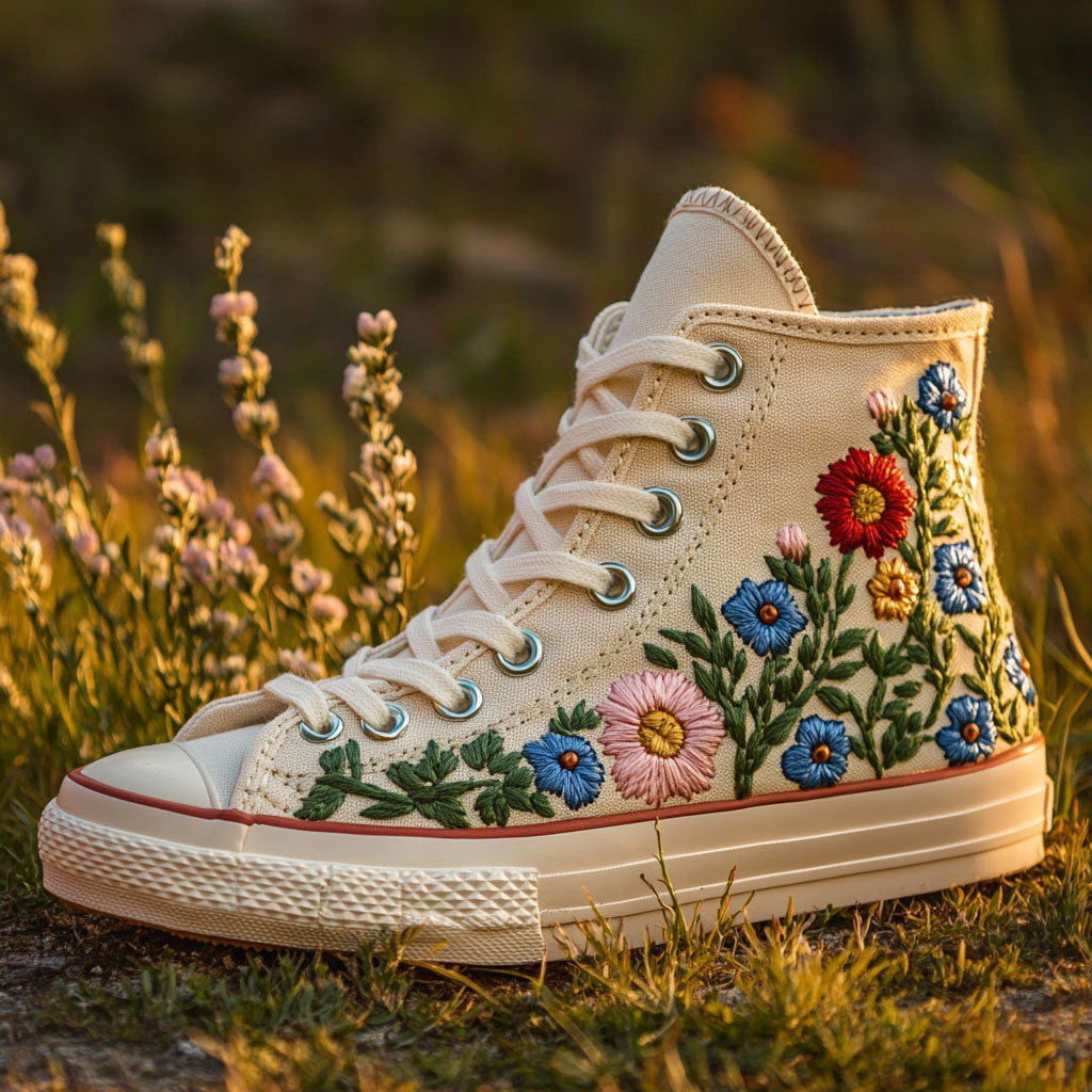 Wildflower Walk Canvas High Tops Everyday Merch Essential