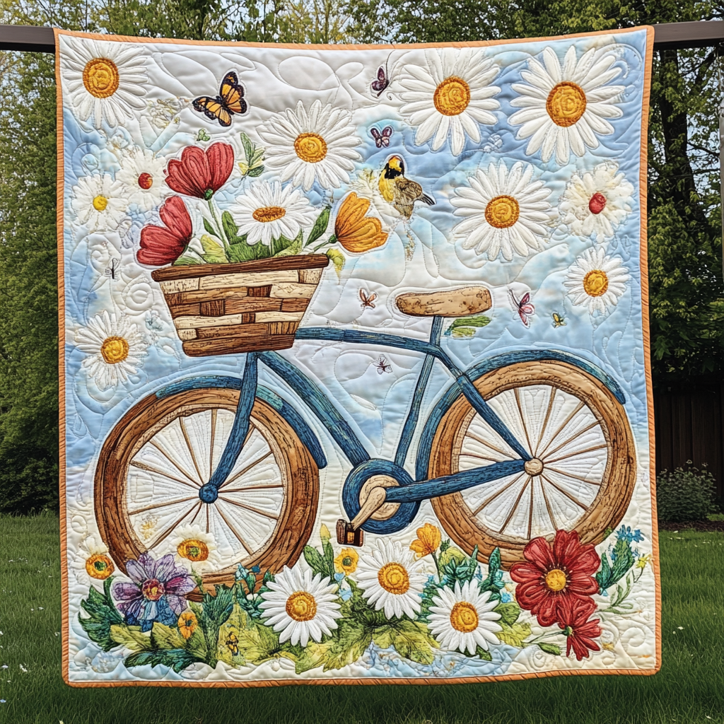 Wildflower Wheels Quilted Blanket Gifts For Cyclists