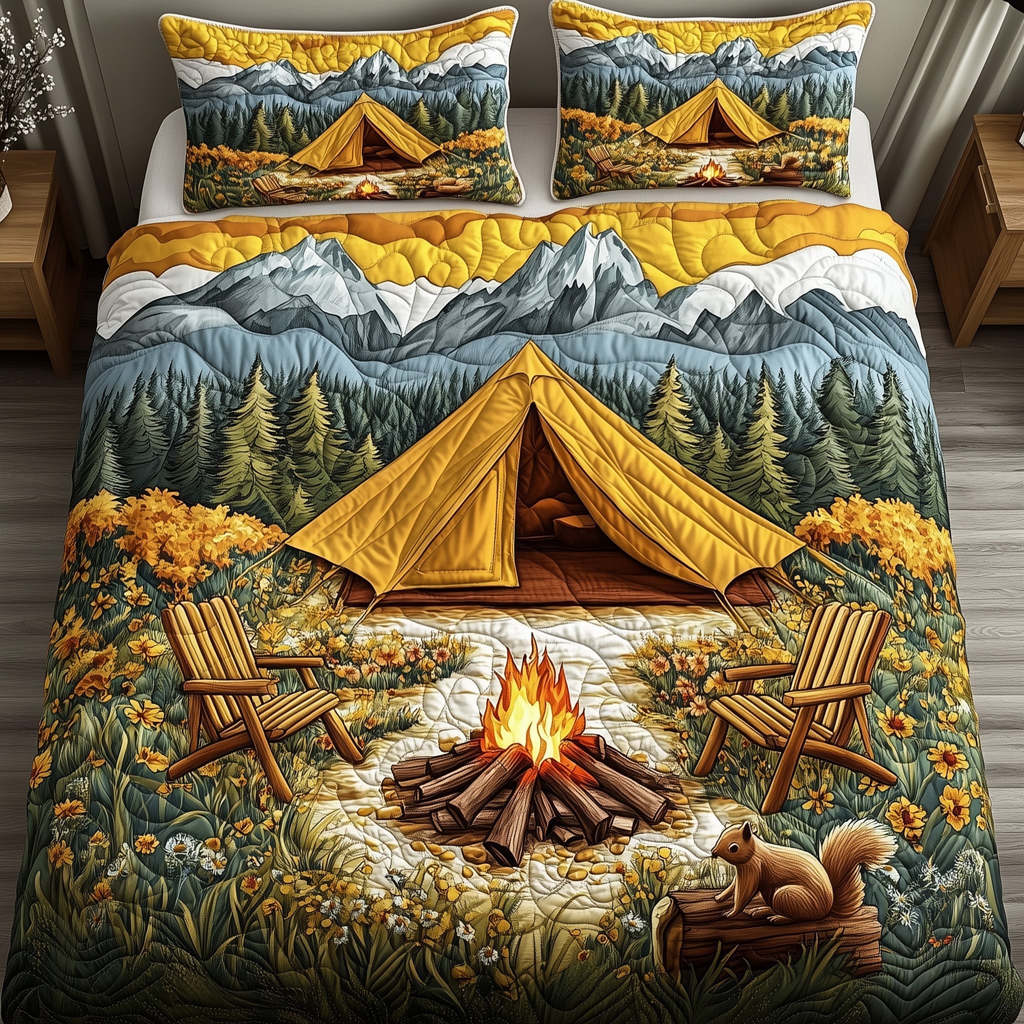 Wildlife Dream Quilted Bedding Set Duvet Cover Merchandise Themed Camping Gifts Items