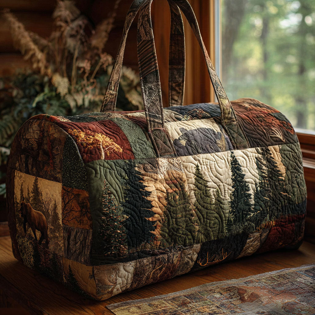 Wildlife Patchwork Quilted Duffle Bag Nature Travel Gear Best Gift For Outdoor Fans