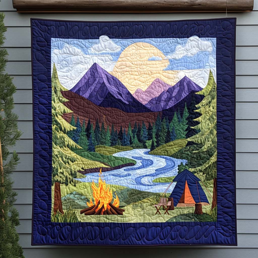 Wildwood Camp Quilted Blanket Camping Gifts For Couples