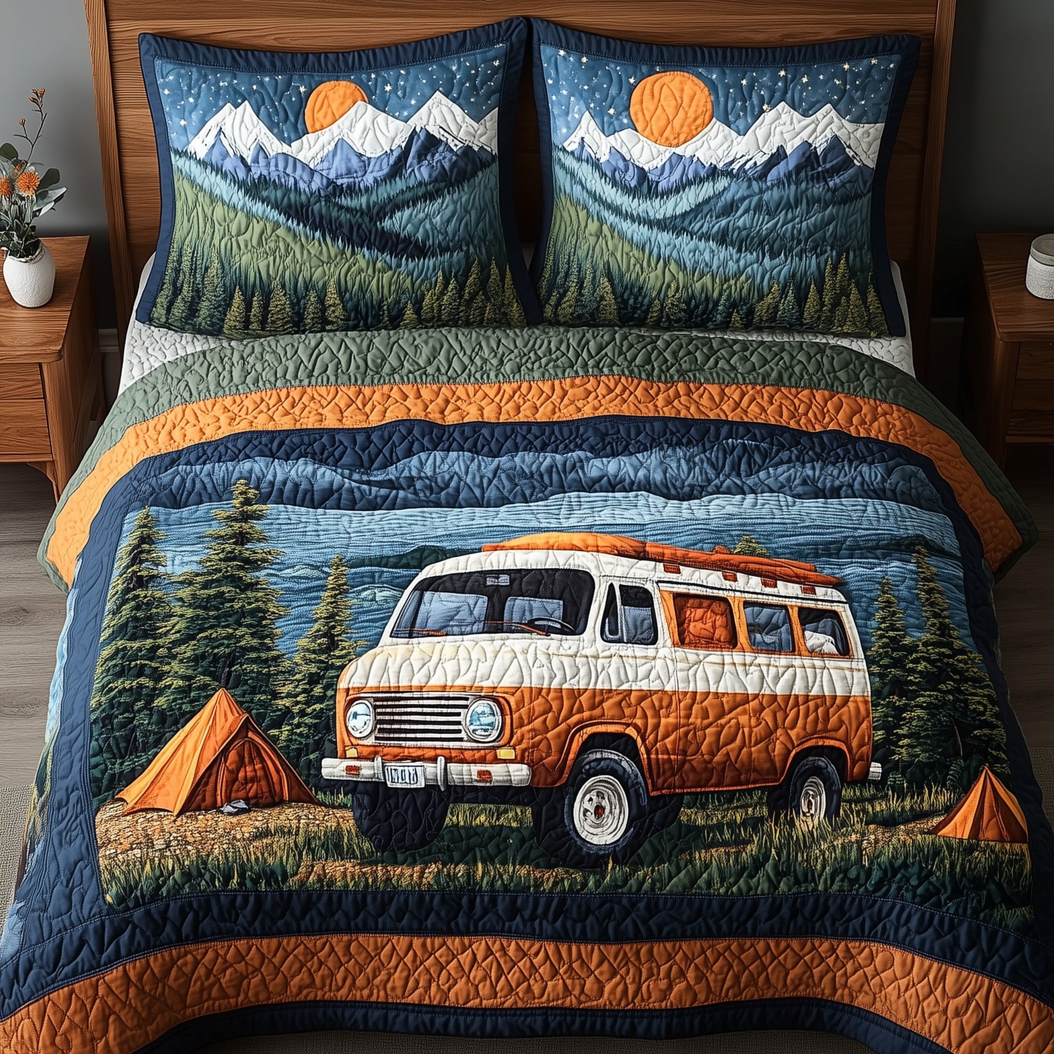 Wildwood Hideaway Quilted Bedding Set Duvet Cover Bedspread Great Camping Gifts