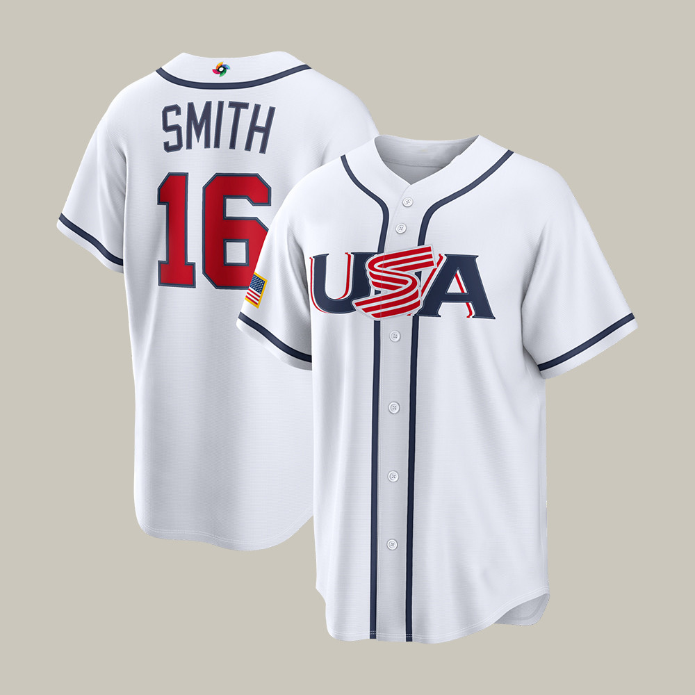 Will Smith USA 2026 World Baseball Classic 16 Jersey Game Day Shirt Baseball Fan Present