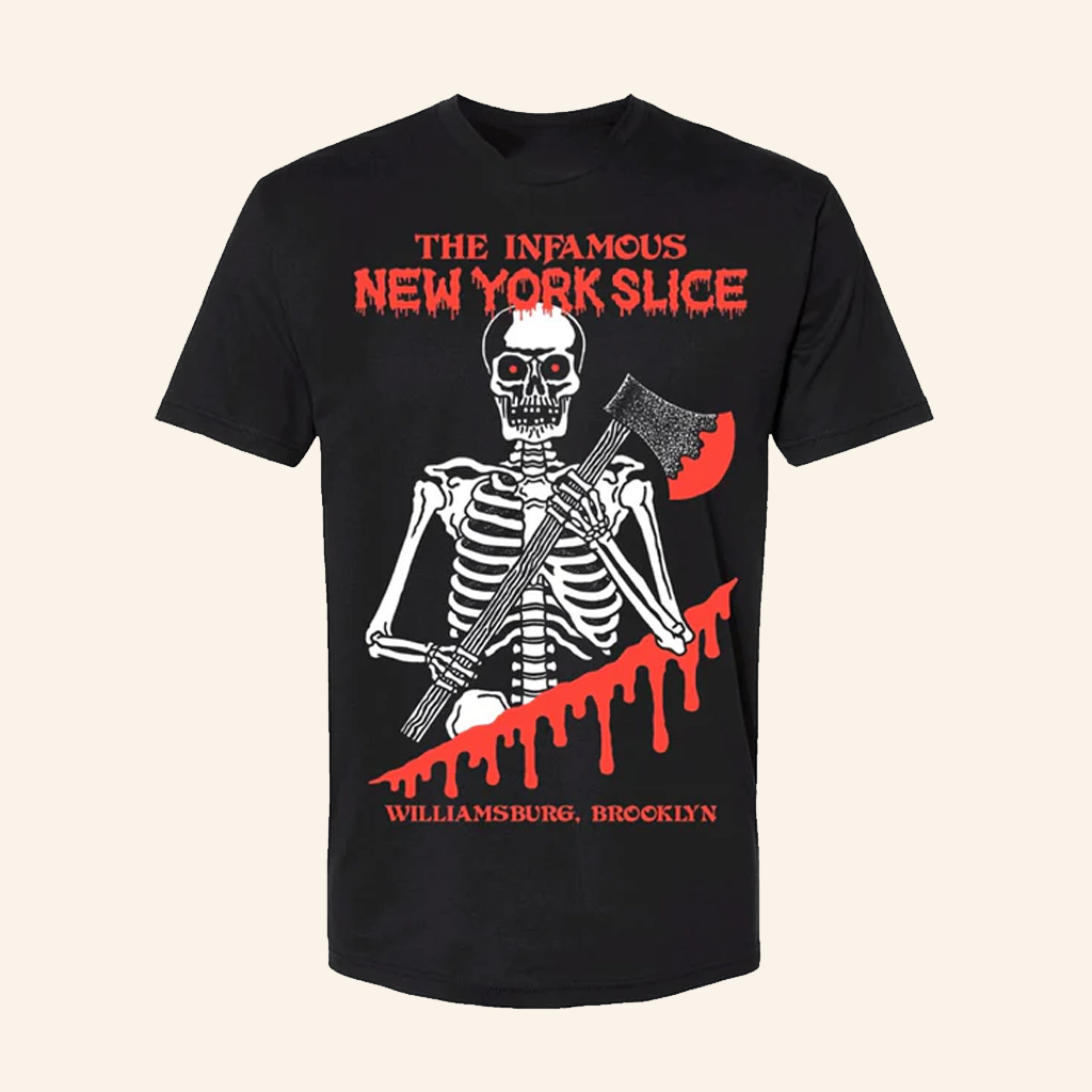 Williamsburg Pizza Merch The Infamous NY Slice Skeleton T-Shirt Unique Gifts For Brothers