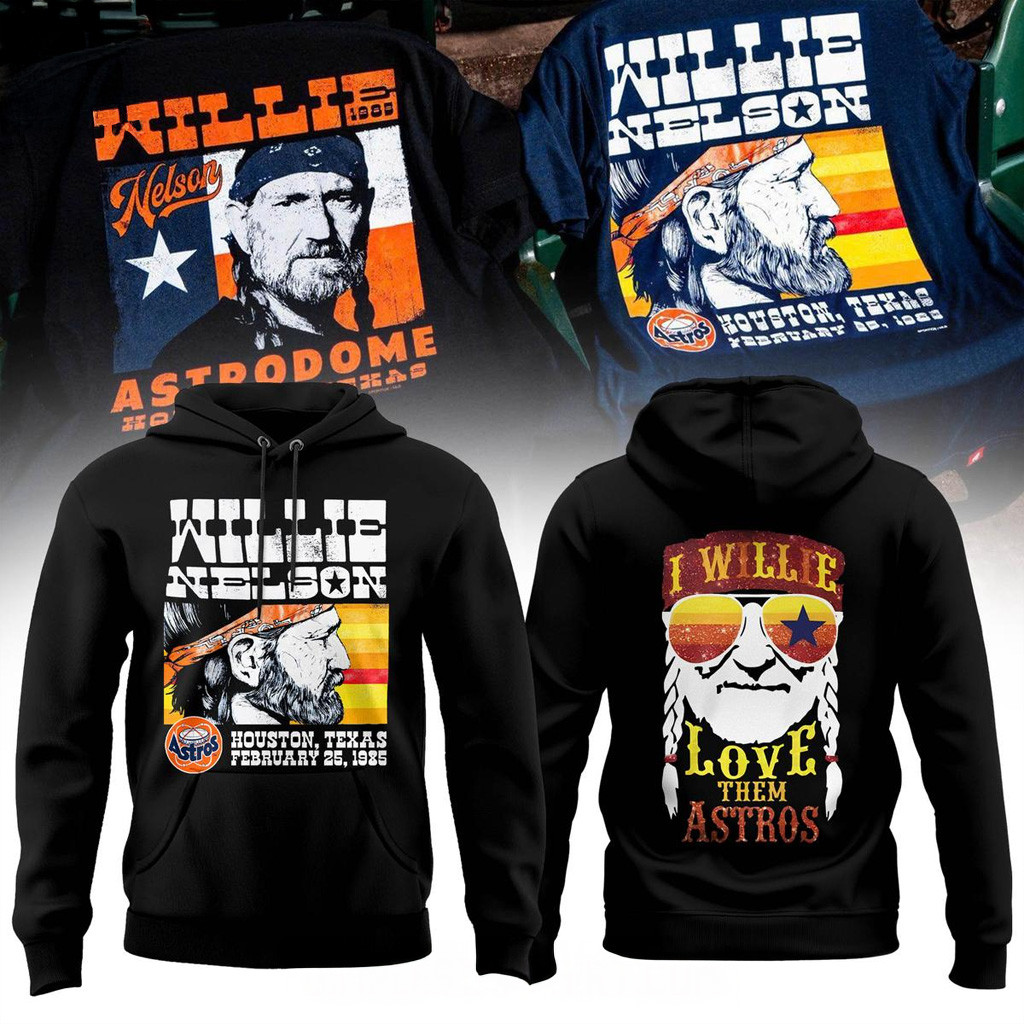 Willie Nelson Astrodome Houston Astros Black Hoodie Willie Nelson Merch Gifts For Father