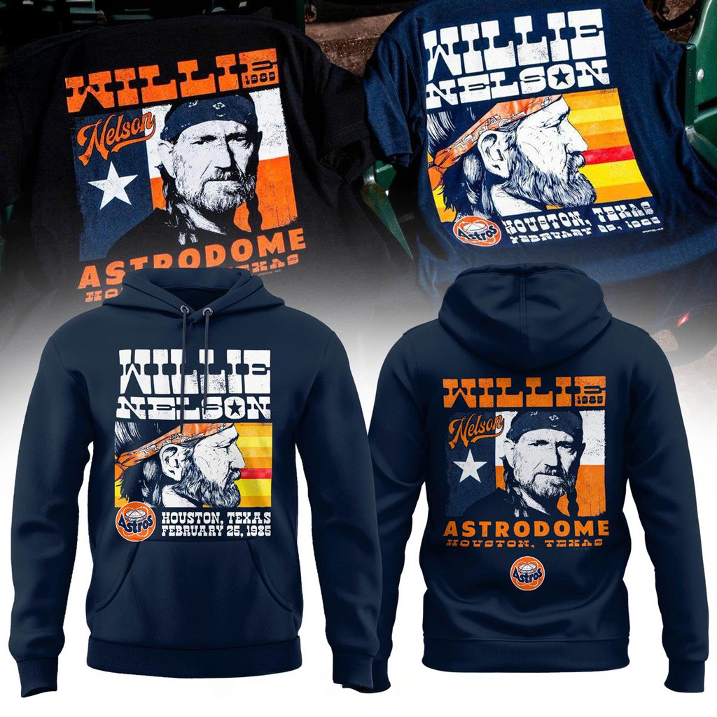 Willie Nelson Astrodome Houston Astros Navy Hoodie Willie Nelson Merch Gifts For Music Lovers
