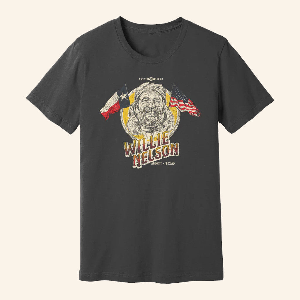 Willie Nelson Merch Willie Nelson Flag Portrait T-Shirt Gifts For Dad Willie Nelson Merch Willie Nelson Flag Portrait T-Shirt Gifts For Dad