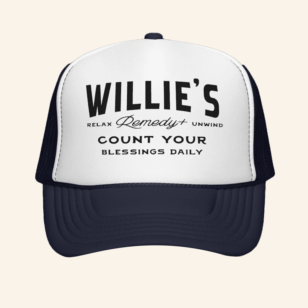 Willie's Remedy Merch Count Your Blessings Trucker Hat Gifts Ideas For Dad