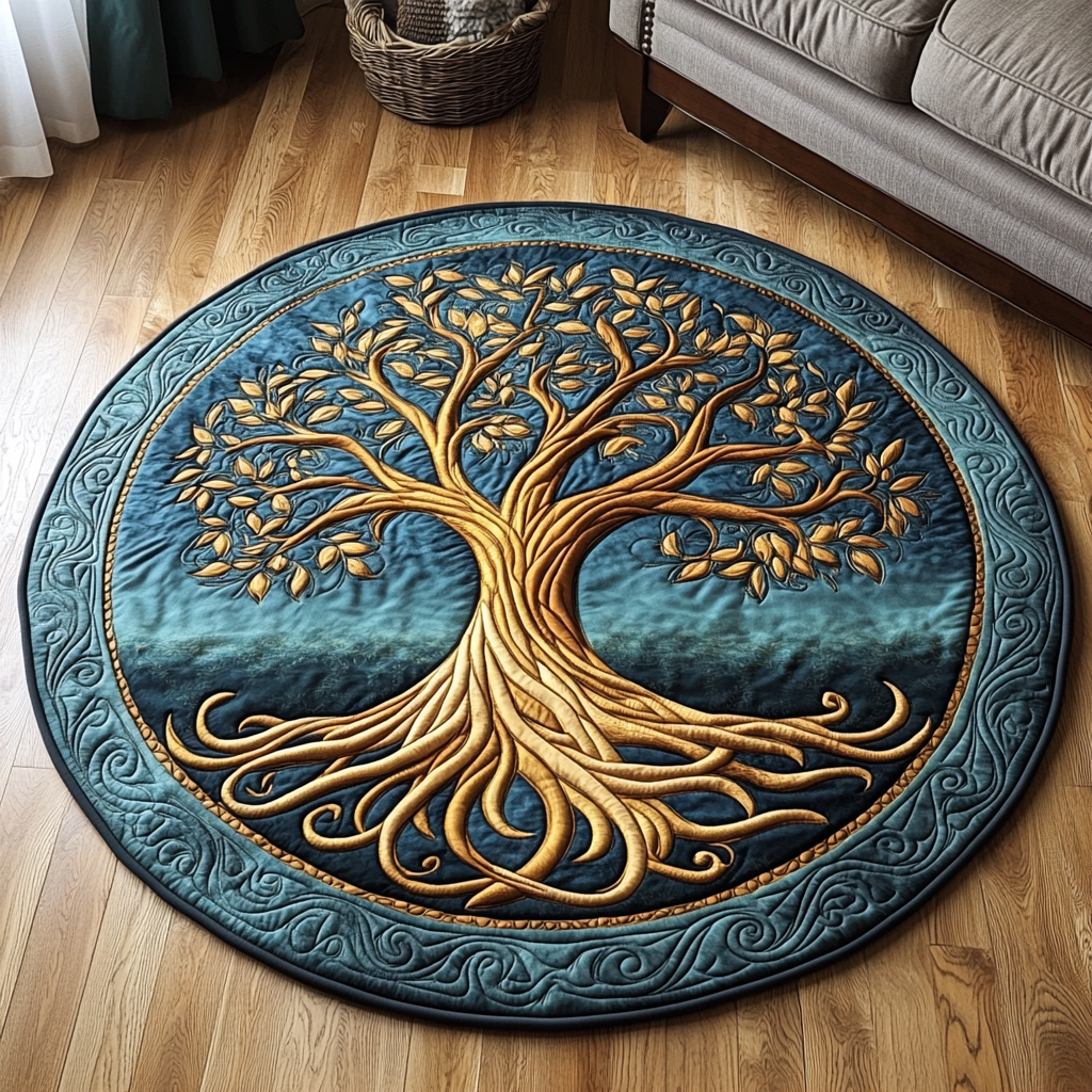 Willow Whisper Quilted Round Mat Home Front Door Design Christmas Presents For 15 Year Olds