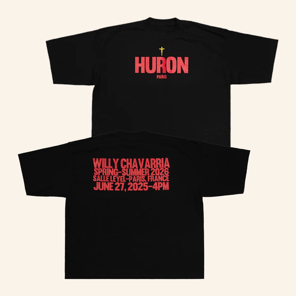 Willy Chavarria Merch Ss26 Huron Cross Show T-Shirt Black Best Gifts For Dad Willy Chavarria Merch Ss26 Huron Cross Show T-Shirt Black Best Gifts For Dad