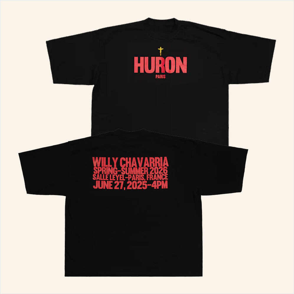 Willy Chavarria Merch Ss26 Huron Cross Show T-Shirt Black Best Gifts For Dad Gifts For BFF