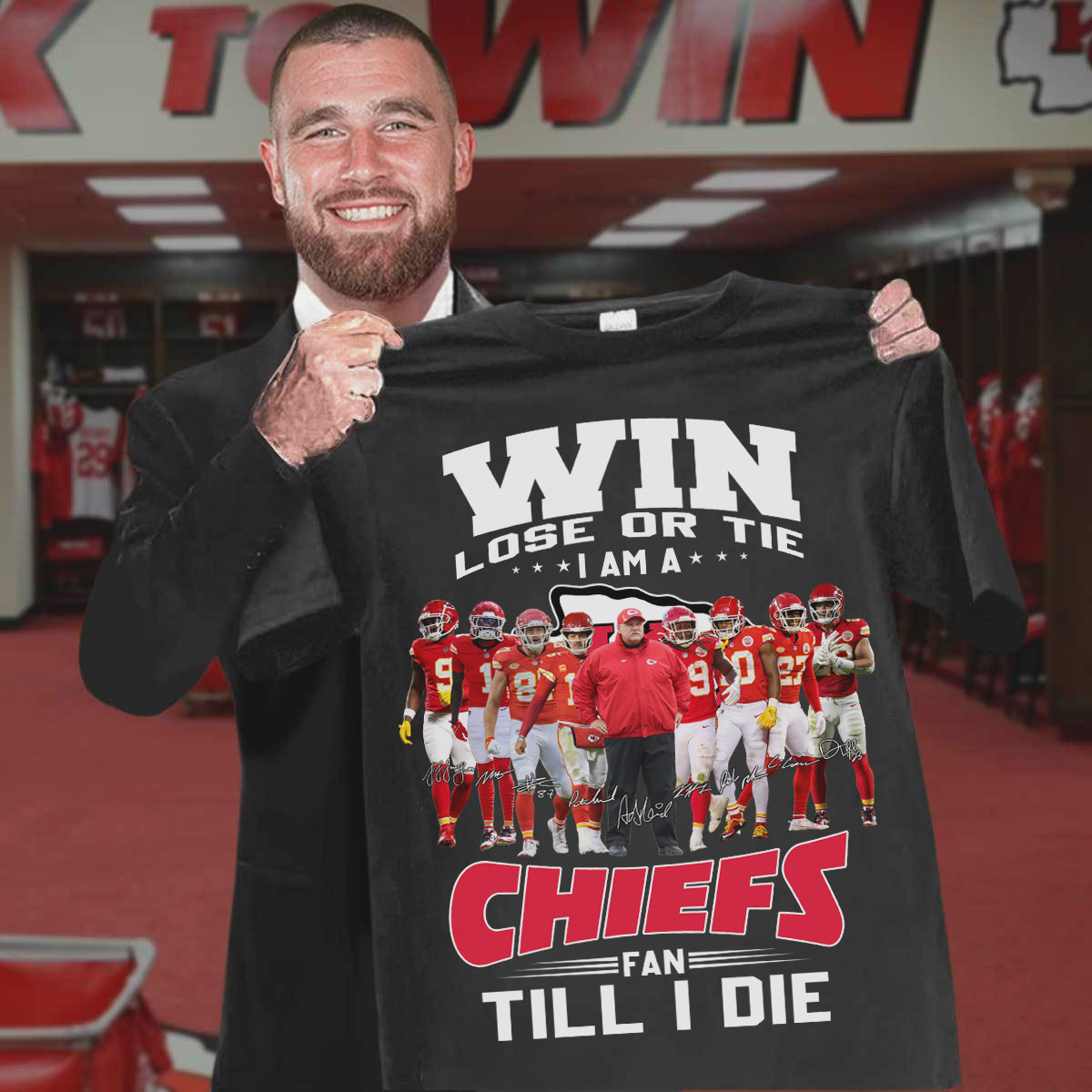 Win Lose Or Tie I Am A Chiefs Fan Till I Die T-Shirt Gift Ideas For Football Lovers