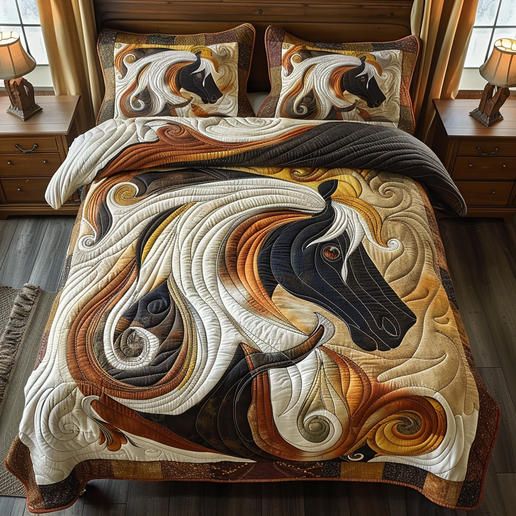 Windblown Mane Horse Quilted Blanket Equine Gifts For Horse Lovers