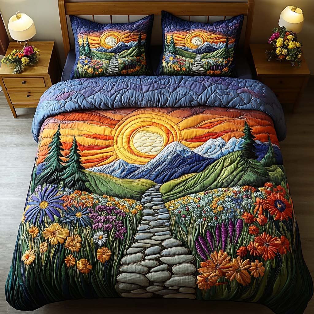 Winding Wonder Quited Bedding Set Exclusive Bedding Gift Set for Luxury Sleep