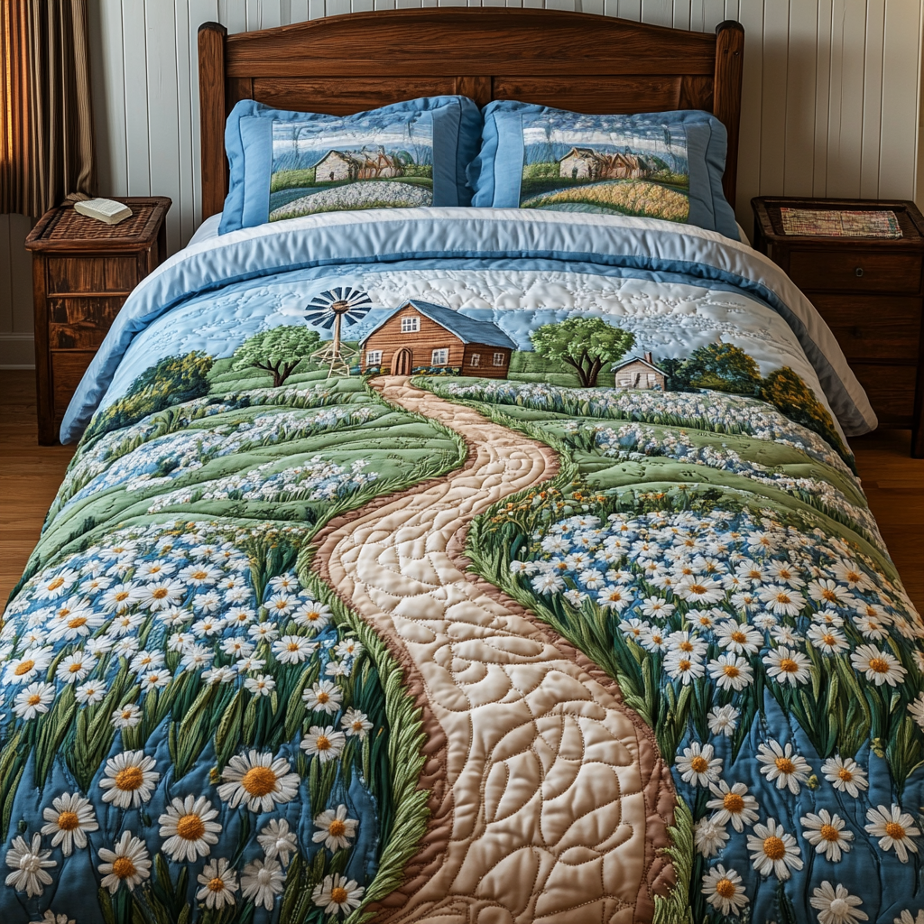Windmill Dreams Quilted Bedding Set Holiday Duvet Cover Set Best Christmas Gifts For Women 2025