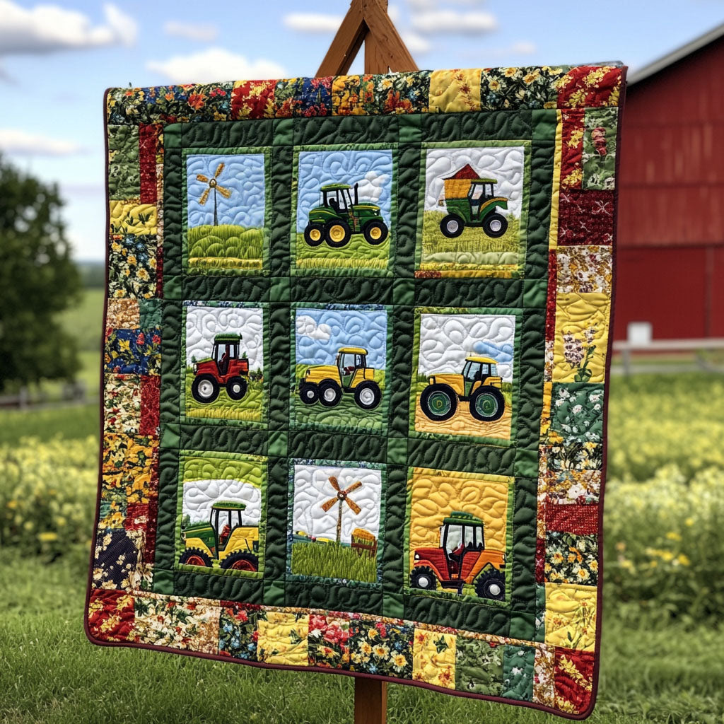 Windmill in the Field Quilted Blanket Cute Bedroom Ideas Gifts For Farmers For Christmas