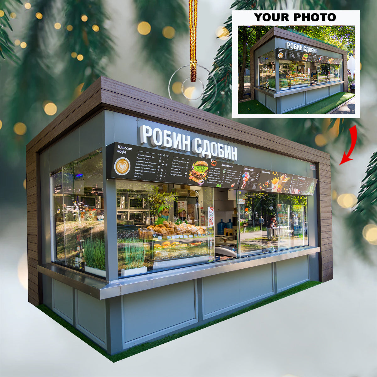 Window Display Wonder Personalized Photo Mica Ornament Christmas Gift For Family members