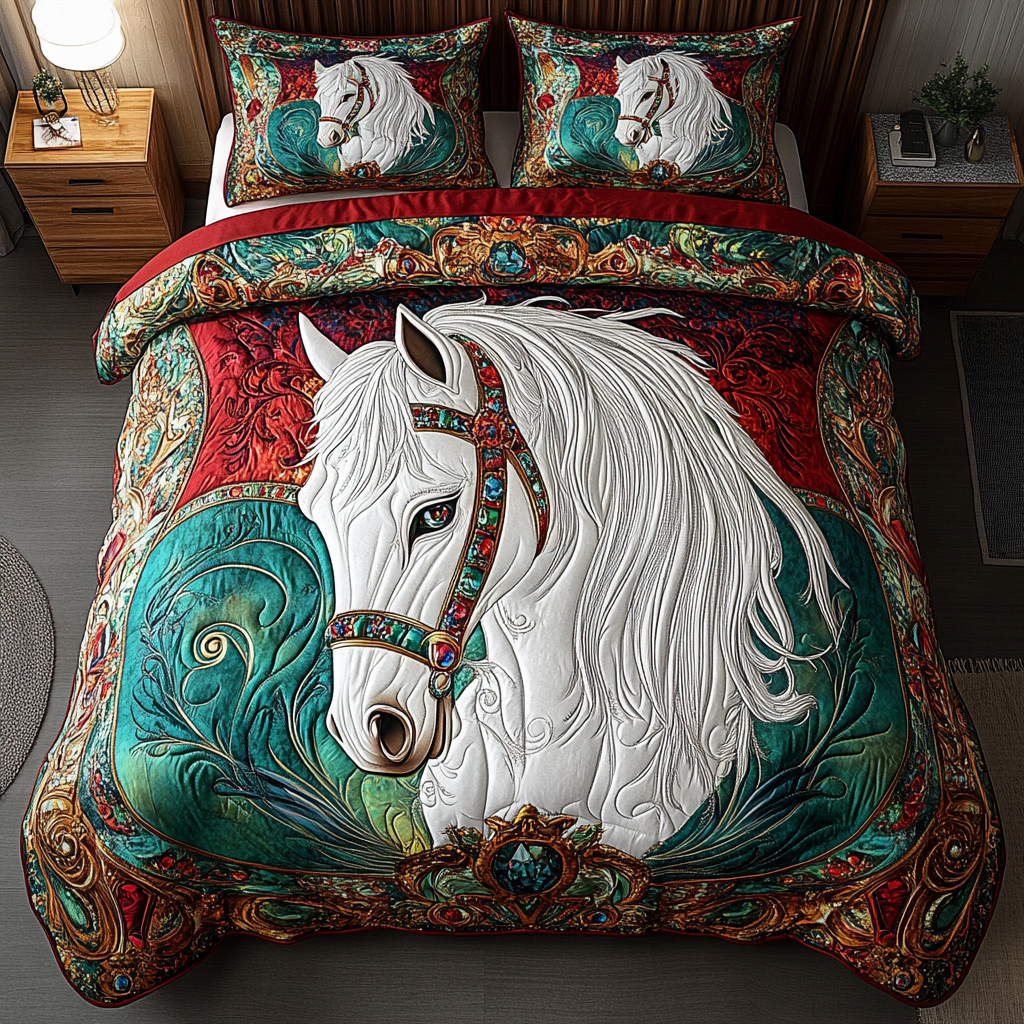 Windrunner Quilted Bedding Set Bed Decor Gifts For Teenage Horse Lovers