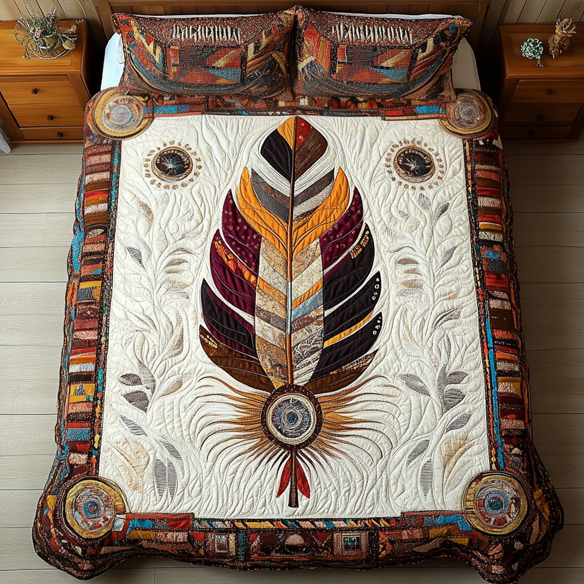 Winds of Protection Quilted Bedding Set Christmas Bedding Duvet Cover Native American Mom Gifts
