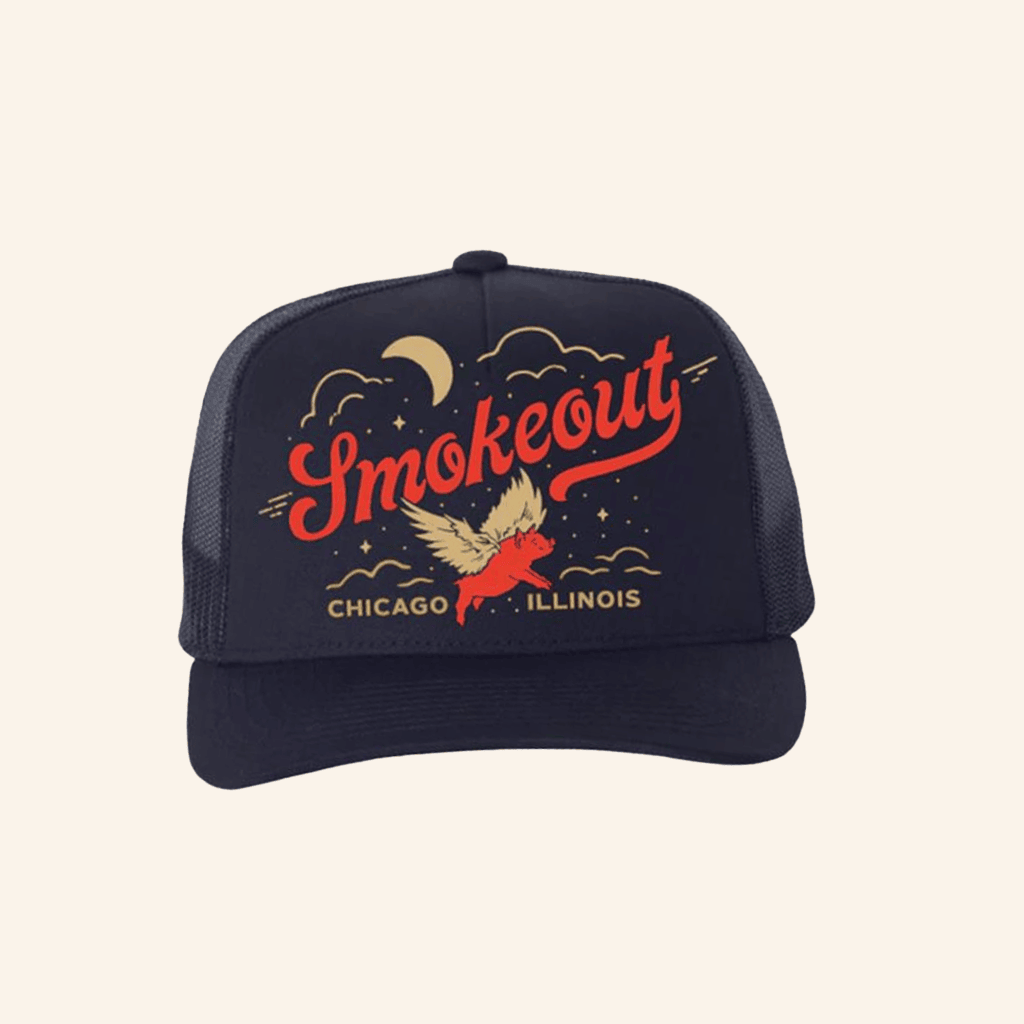 Windy City Smokeout Merch Navy Flying Pig Trucker Hat Gifts For Dudes Windy City Smokeout Merch Navy Flying Pig Trucker Hat Gifts For Dudes