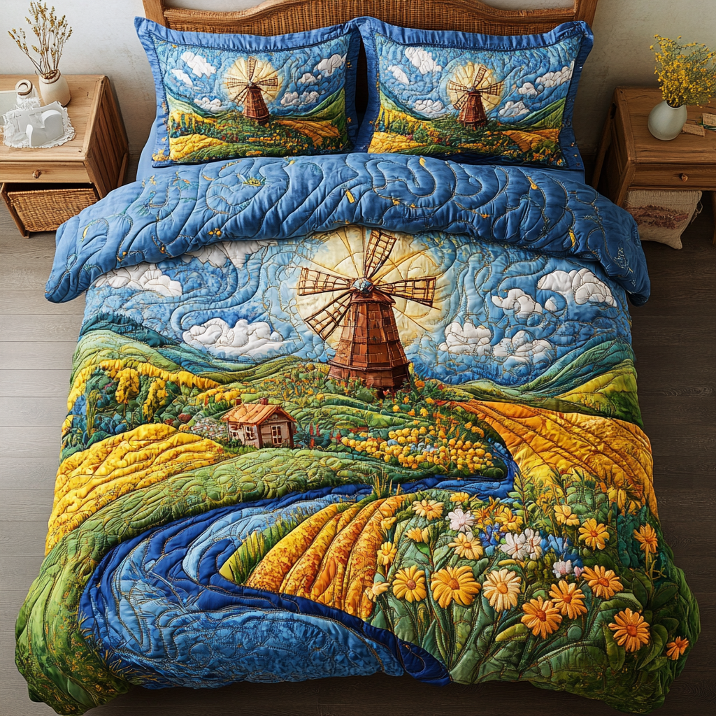 Windy Dreams Quilted Bedding Set Cute Farmhouse Bedroom Ideas Best Family Gifts