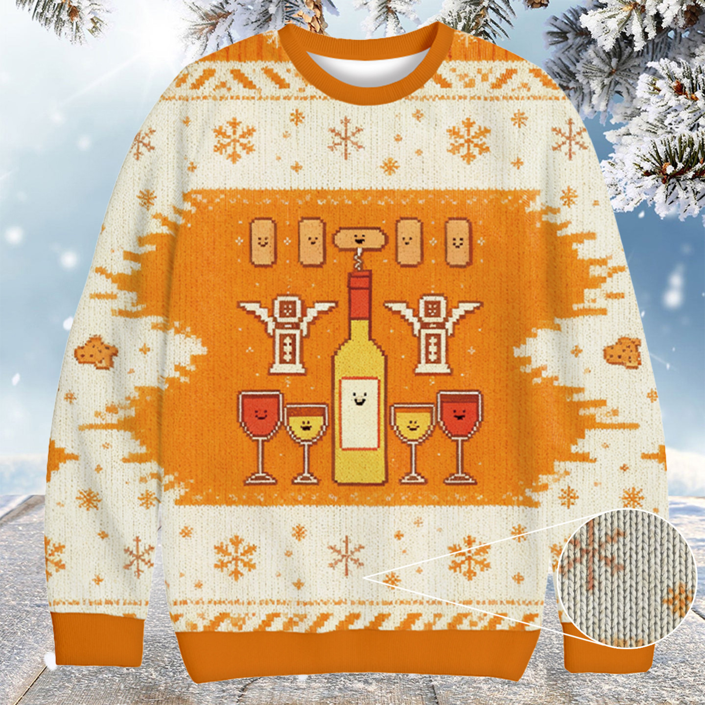 Wine Christmas Ugly Sweater Funny Xmas Clothing Christmas Present Ideas