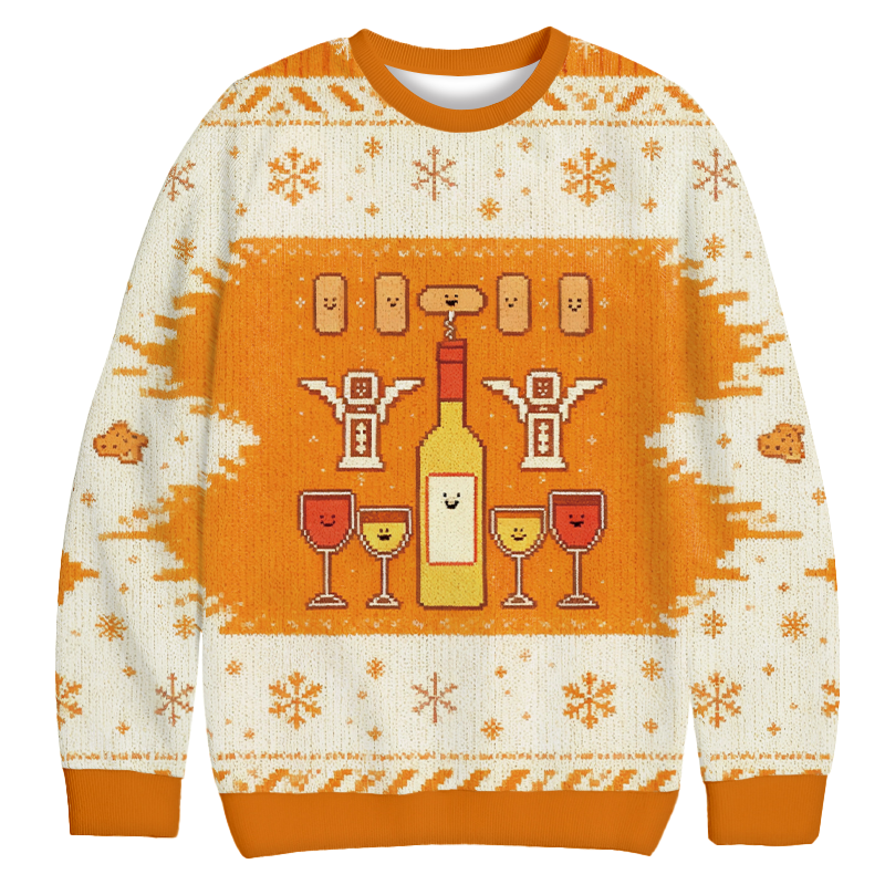 Wine Christmas Ugly Sweatshirt Christmas Cozy Winter Wear Gift Ideas Wine Christmas Ugly Sweatshirt Christmas Cozy Winter Wear Gift Ideas