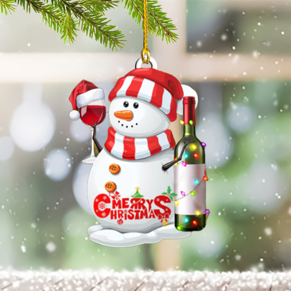 Wine Snowman Christmas Ornament Xmas Tree Decoration Ideas Gifts For Wine Lovers
