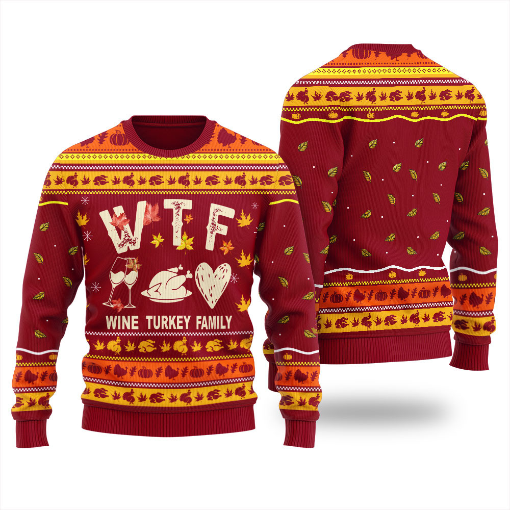 Wine Turkey Family Thanksgiving Ugly Sweater For Men Perfect Merch Gift for the Christmas Season