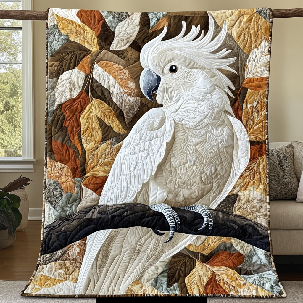 Winged Beauty Quilted Blanket Home Bedding Decor Gifts For Parrot Lovers