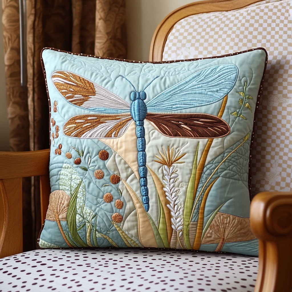 Winged Beauty Quilted Pillow Case Decorative Pillow Covers Dragonfly Christmas Gifts