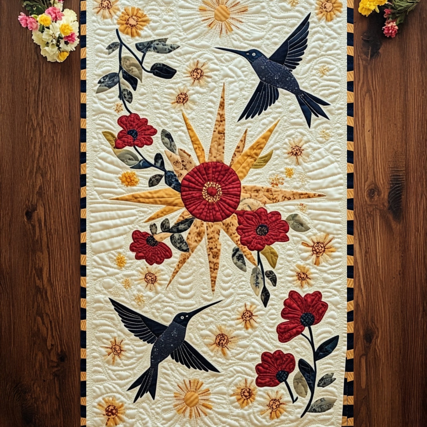 Winged Wonder Quilted Table Runner Dining Table Ideas Great Hummingbird Lover Gifts