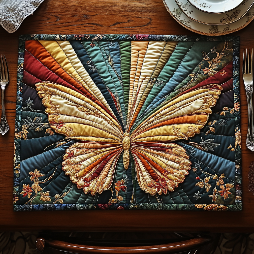 Wings in Bloom Quilted Place Mat Home Decor Items Best Butterfly Gifts