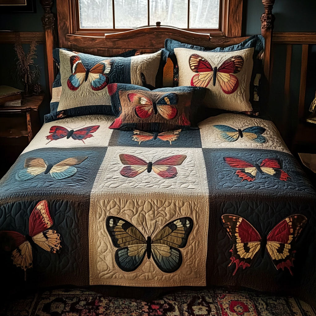 Wings of Grace Quilted Bedding Set Bed Room Decoration Butterfly Themed Birthday Presents