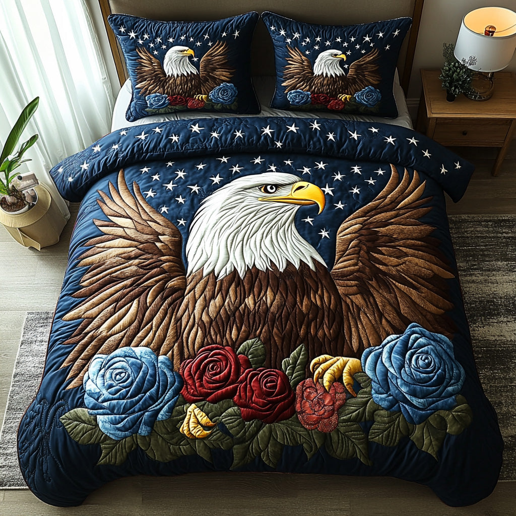 Wings Of Honor Quilted Bedding Set Unique Bedding Gift for Family Gatherings
