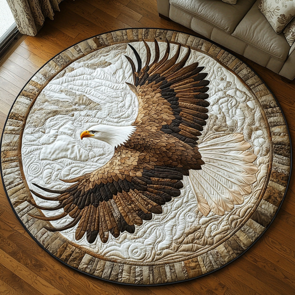 Wings of Honor Quilted Round Mat Christmas Decor For Entryway Best Gifts For Farmer Dads