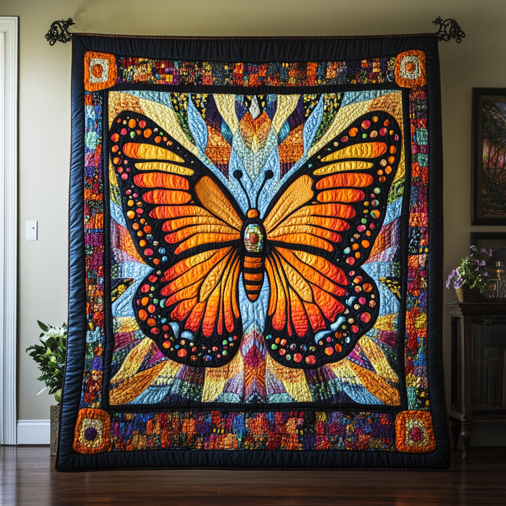 Wings of Joy Quilted Blanket Christmas Room Decor Great Butterfly Lover Gift Ideas