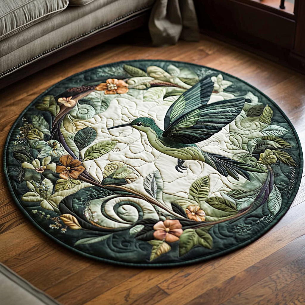 Wings of Joy Quilted Round Mat Entry Way Ideas Gifts For Farm Owners
