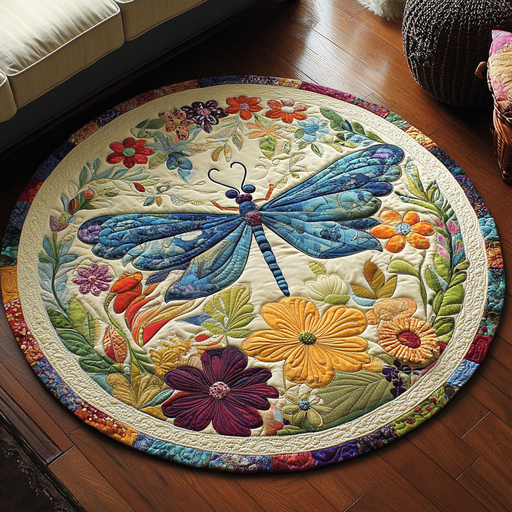Wings of Light Quilted Round Mat Foyer Decor Ideas Dragonfly Gifts For Her