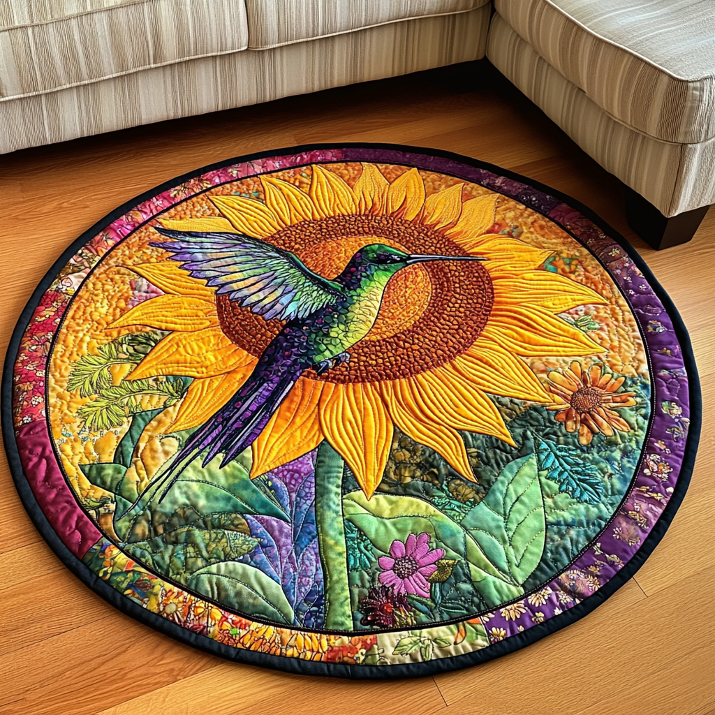 Wings of Nectar Quilted Round Mat Front Door Idea Christmas Hummingbird Ornament