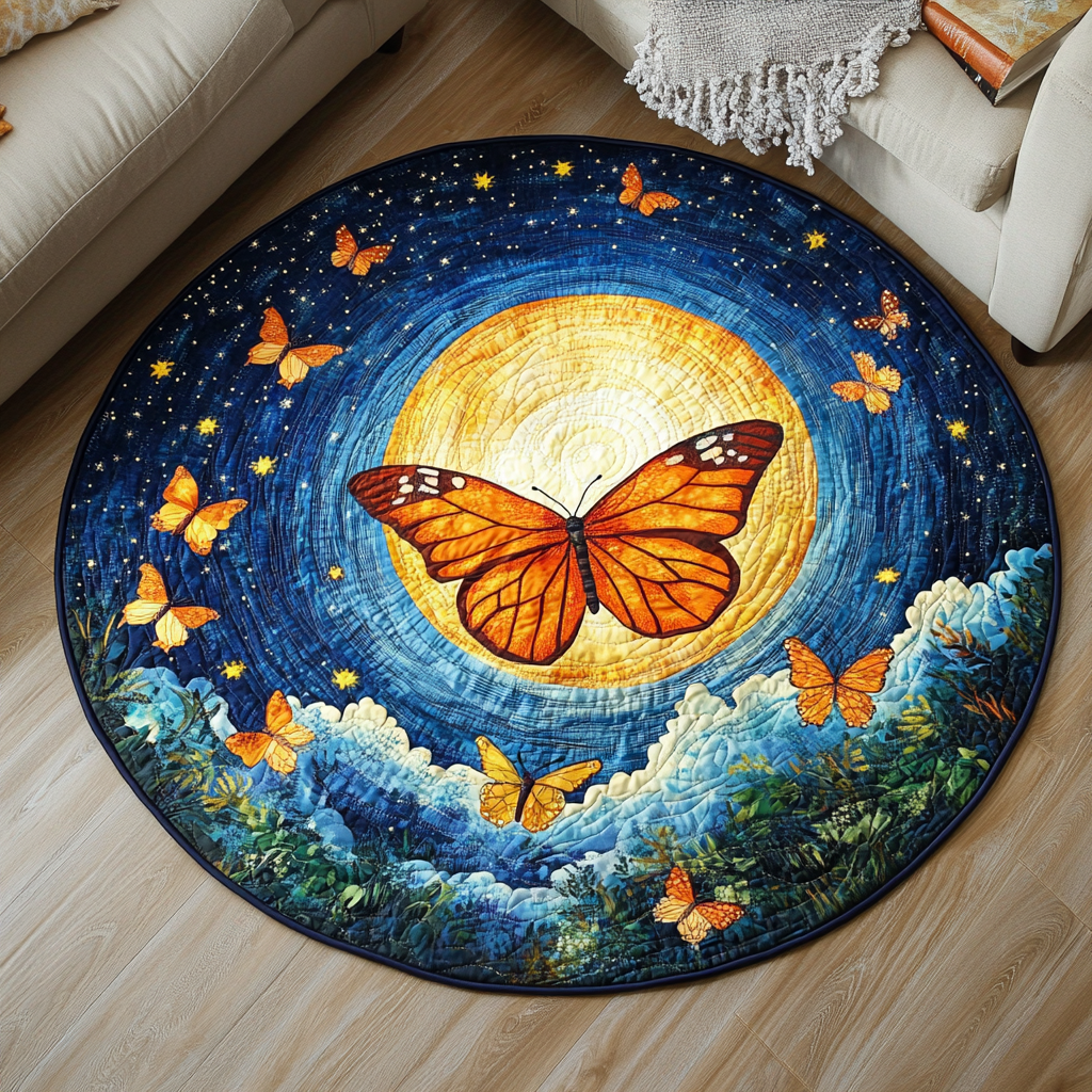 Wings of Wonder Quilted Round Mat Entryway Design Ideas Novelty Butterfly Gifts