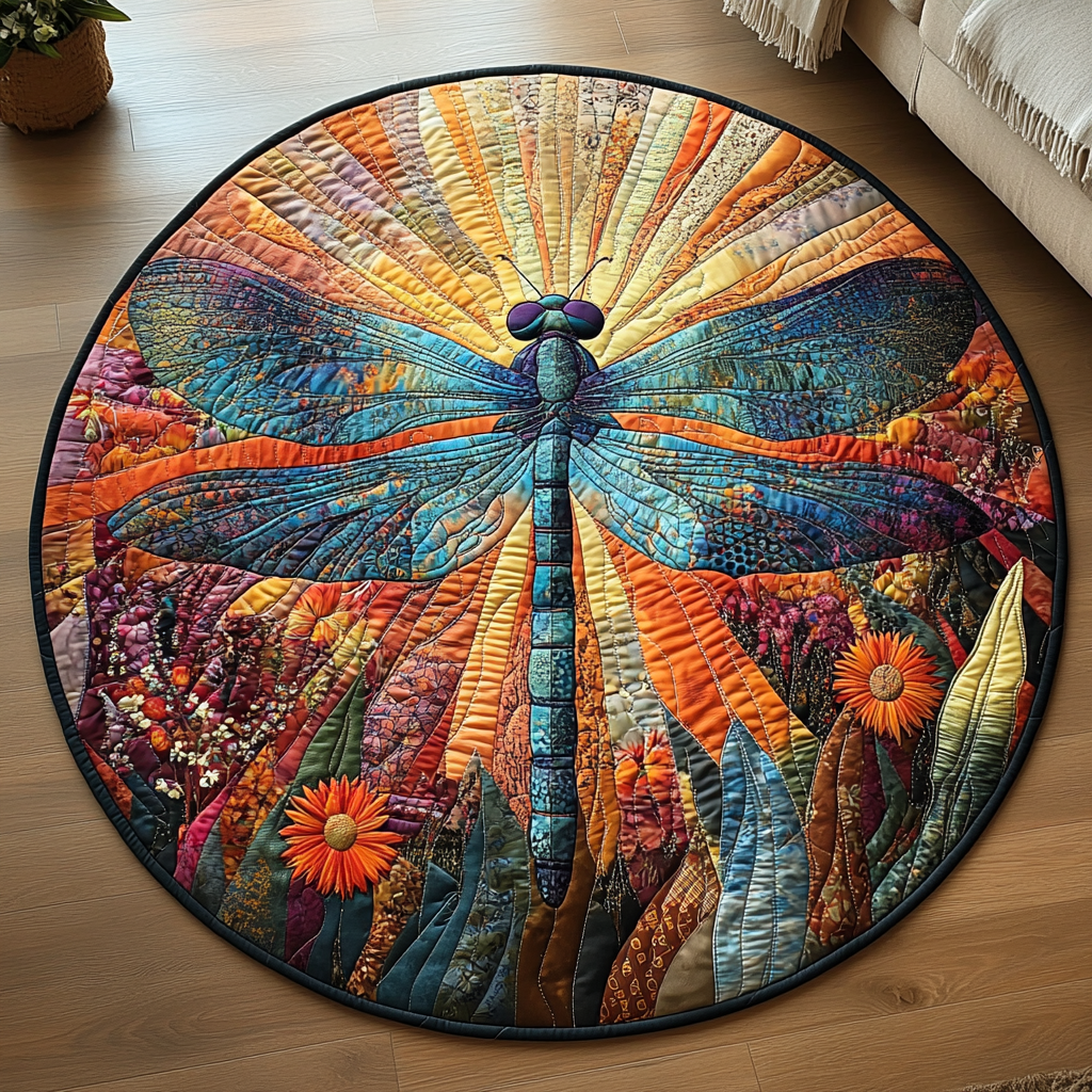 Wings of Wonder Quilted Round Mat Entryway Ideas Dragonfly Gifts For Men
