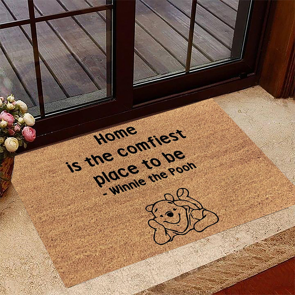 Winnie The Pooh Doormat Home Is The Comfiest Place To Be Cute Welcome Mat