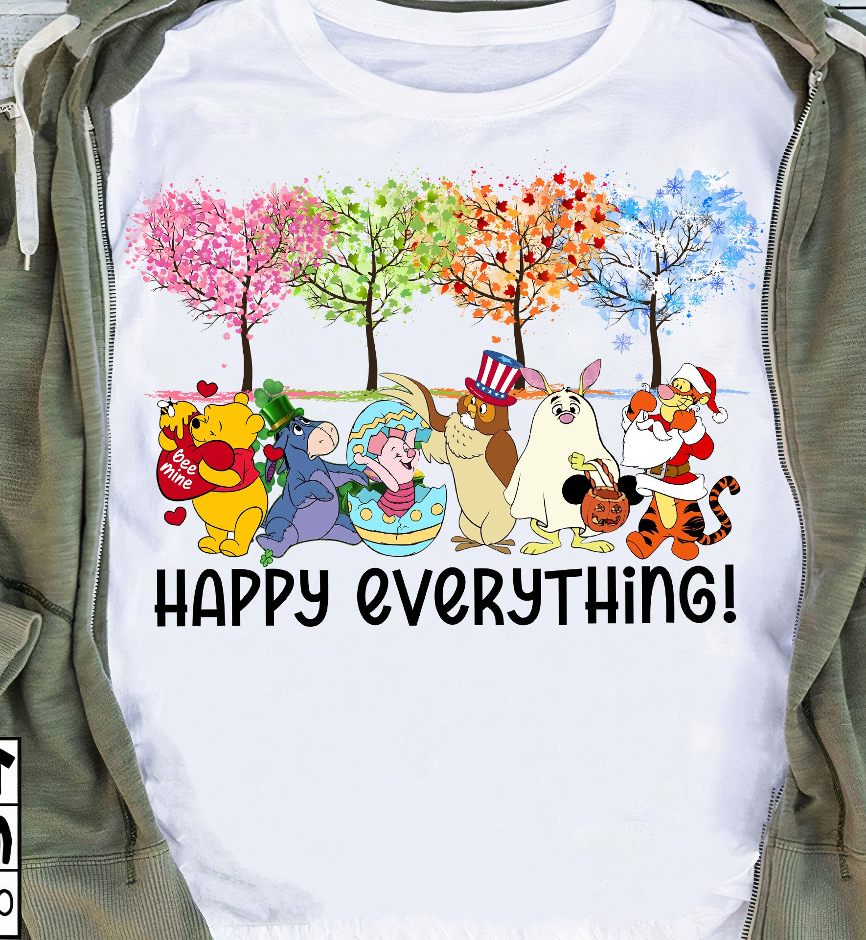 Winnie The Pooh Happy Hallothanksmas Everything T-Shirt Winnie The Pooh Gifts For Her