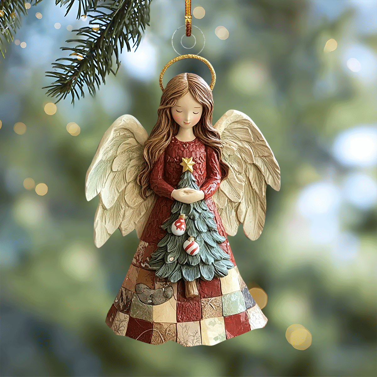 Winter Angel Charm Mica Ornament