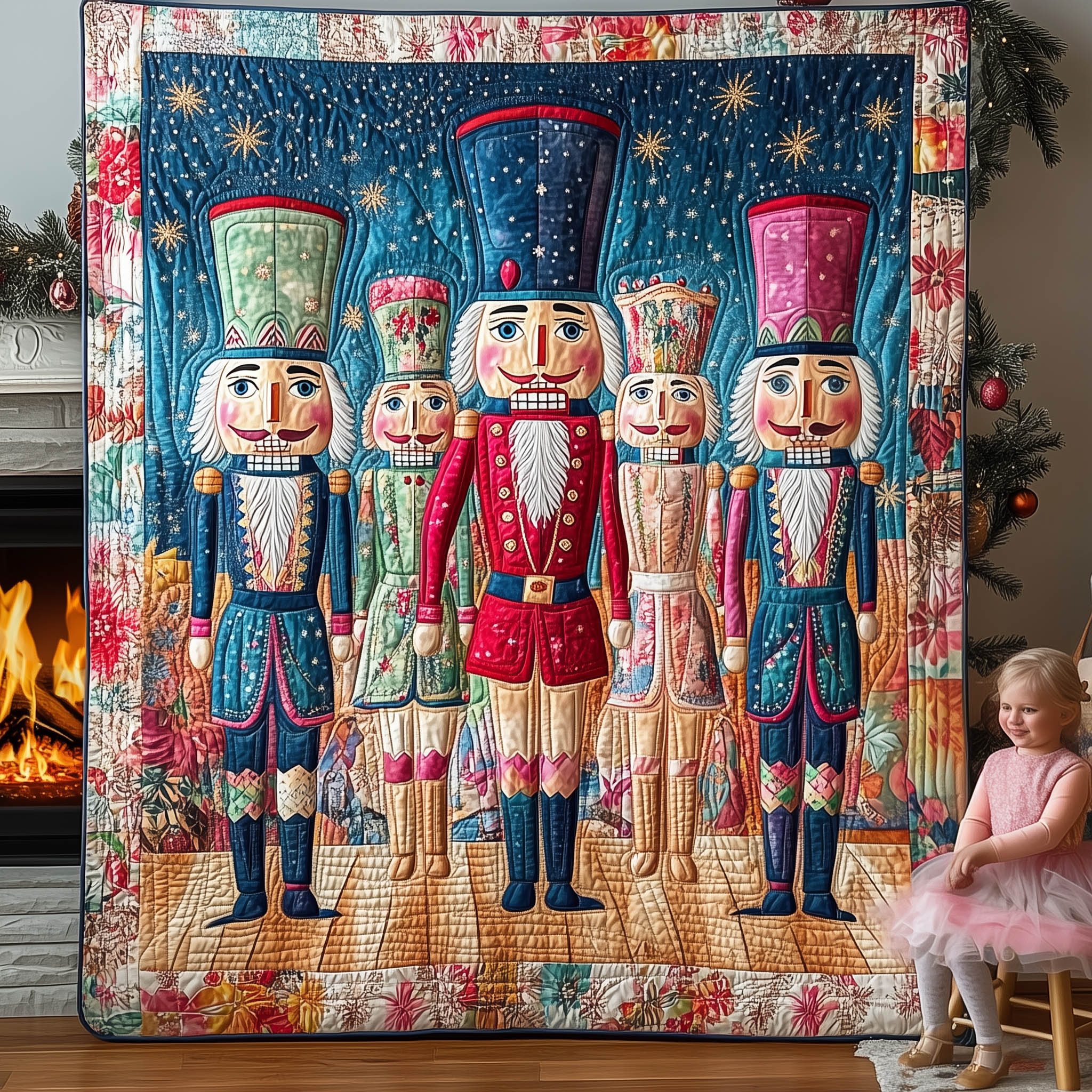 Winter Ballet Wonder Quilted Blanket Cute Christmas Blankets