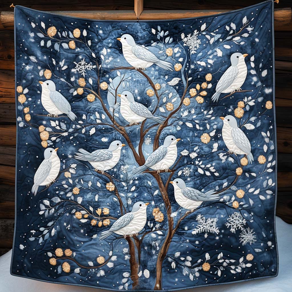 Winter Birds Quilted Blanket Gift Ideas For Bird Lovers