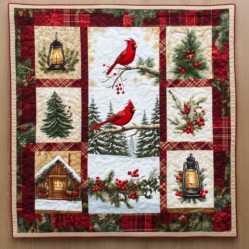 Winter Bless Cardinal Quilt Blanket Cardinal Blankets And Throws Christmas Gifts For Wife
